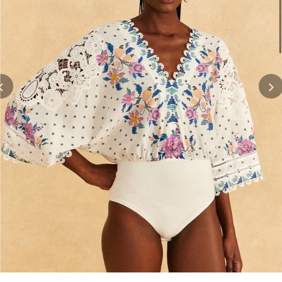 FARM Rio Tops - Farm Rio Floral Bodysuit